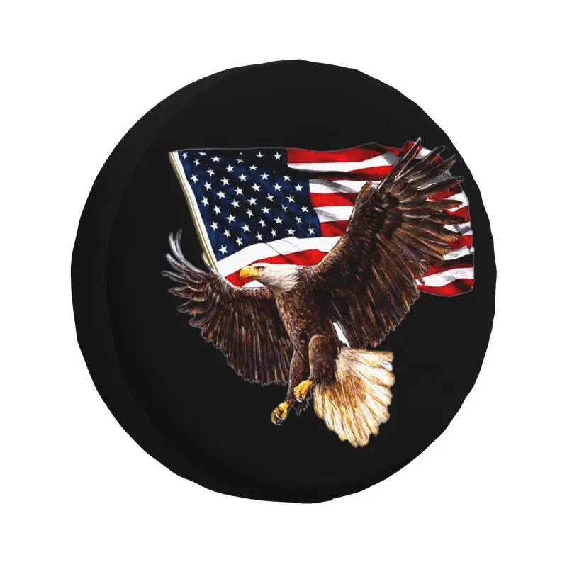 

Patriotic Eagle American USA Flag Spare Wheel Tire Cover for Toyota RAV4 Prado Jeep RV SUV 4WD 4x4 Vehicle Accessories 14" 15"