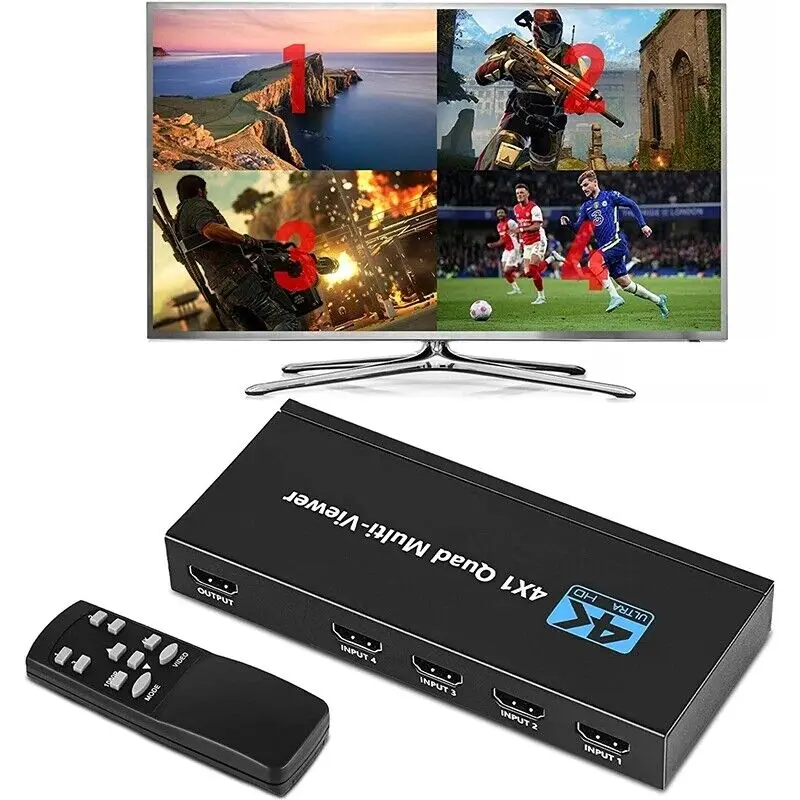 Новый 4K HDMI 4X1 Quad Multi-Viewer 4 в 1 Out мульти-экран разделитель HDMI переключатель
Новый 4K HDMI 4X1 Quad Multi-Viewer 4 в 1 Out мульти-экран разделитель HDMI переключатель