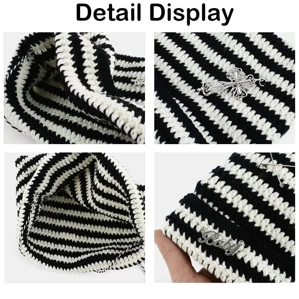 Y2K Devil Ear Beanie Hat - Cute Striped Star Design 24 Sf0150a61d69f4c18b3c65cdce9eb5057F