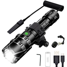 Hunting Flashlight USB Rechargeable Tactical Flashlights Torch 18650 Aluminum Hunting Light Lamp Gun Mount Waterproof Light
Hunting Flashlight USB Rechargeable Tactical Flashlights Torch 18650 Aluminum Hunting Light Lamp Gun Mount Waterproof Light