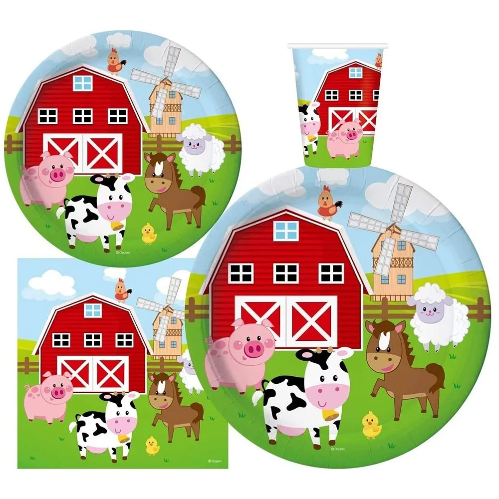Farm Animal Barn Themed Party Disposable Tableware Cups Plates Paper Towels Straws Children's Birthday Decorations Supplies
Farm Animal Barn Themed Party Disposable Tableware Cups Plates Paper Towels Straws Children's Birthday Decorations Supplies