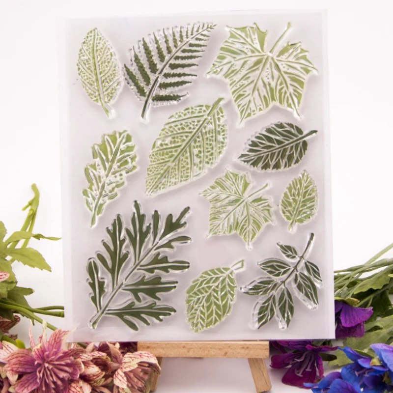 

Leaves Silicone Clear Seal Stamp DIY Scrapbook Diary Coloring Embossing Album Decor Rubber Stamp Handmade Reusable Stationery