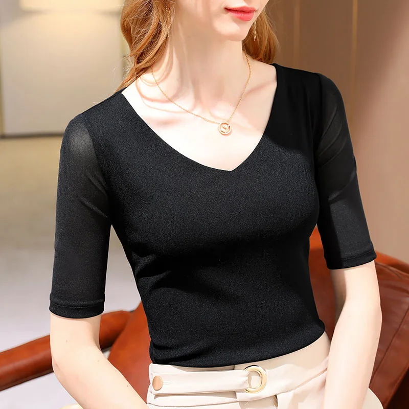 HIgh Quality 2024 Women Tops Splice Gauze Simple Winter Autumn T- Shirt Female Clothing Sexy Crop Top Clothes Casual Blouse Y2k
HIgh Quality 2024 Women Tops Splice Gauze Simple Winter Autumn T- Shirt Female Clothing Sexy Crop Top Clothes Casual Blouse Y2k