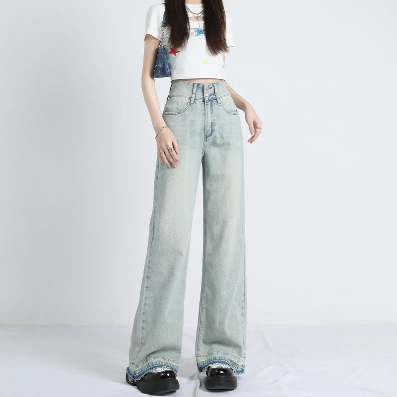 High Waist Jeans For Woman Wide Leg Denim Pants Streetwear Vintage Fashion Harajuku Straight Trousers
High Waist Jeans For Woman Wide Leg Denim Pants Streetwear Vintage Fashion Harajuku Straight Trousers
