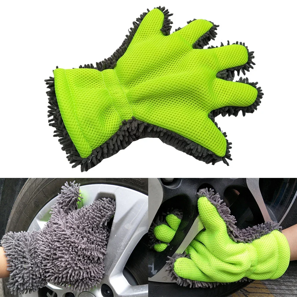 

Hand Protective Velvet Car Wash Five Finger Glove Can Be Thickened on Both Sides Without Damaging The Paint Scrubbing Resistance