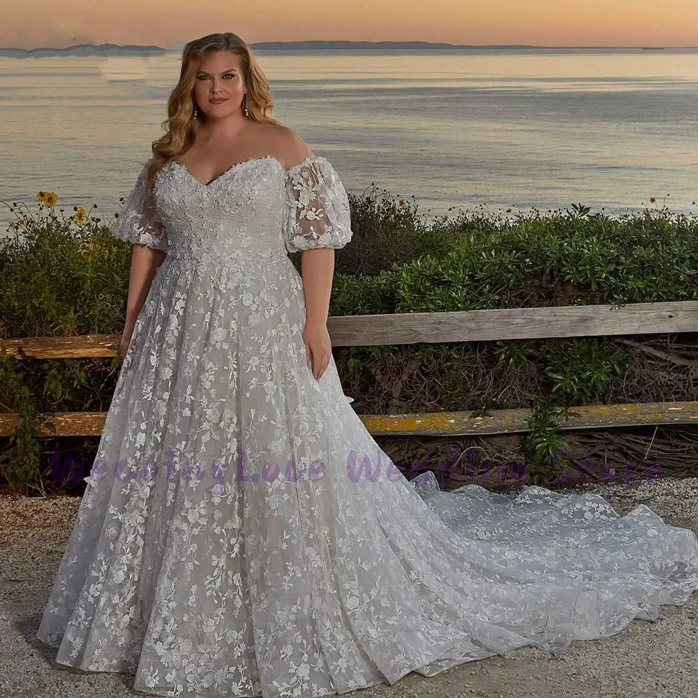 Exquisite Sweetheart Neck Plus Size Wedding Dress Romantic A-Line Applique Back Button Bride Gown Custumed Vestido De Noiva
Exquisite Sweetheart Neck Plus Size Wedding Dress Romantic A-Line Applique Back Button Bride Gown Custumed Vestido De Noiva