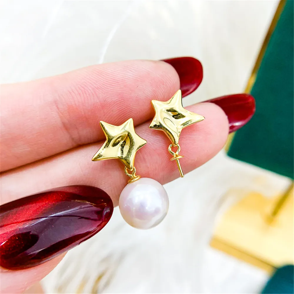 DIY Pearl Ear Stud Accessories S925 Sterling Silver Jewelry Light Edition Star Earrings Women's Empty Fit 8-12mm Beads
DIY Pearl Ear Stud Accessories S925 Sterling Silver Jewelry Light Edition Star Earrings Women's Empty Fit 8-12mm Beads