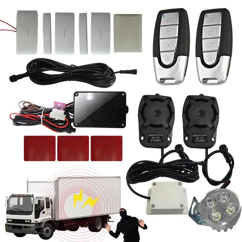 

Universal Car Alarm System Auto Security Alarm Systems With Remote 12V-24V Dual Induction Spotlights Anti-stealing Oil System