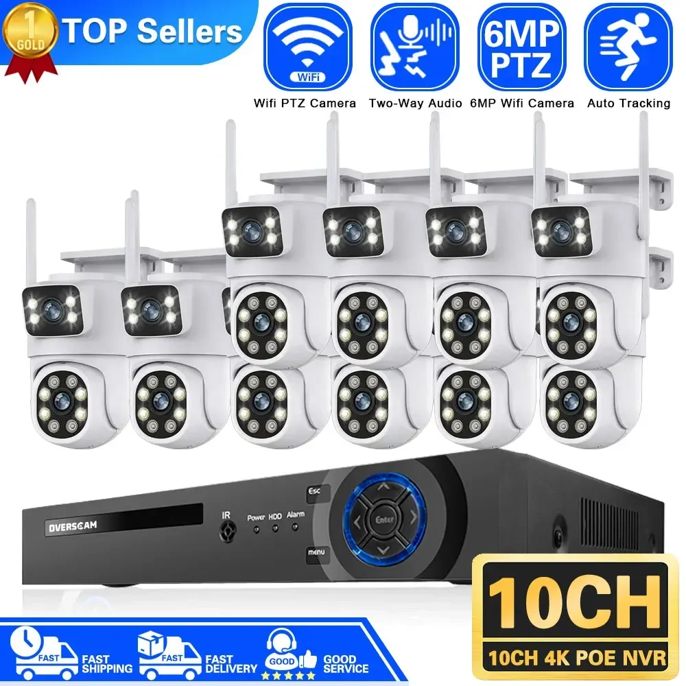 6MP 3K PTZ Wifi Camera Dual Lens with Dual Screen Human Detect Auto Tracking 4K 10CH NVR Outdoor Surveillance System iCSee App
6MP 3K PTZ Wifi Camera Dual Lens with Dual Screen Human Detect Auto Tracking 4K 10CH NVR Outdoor Surveillance System iCSee App