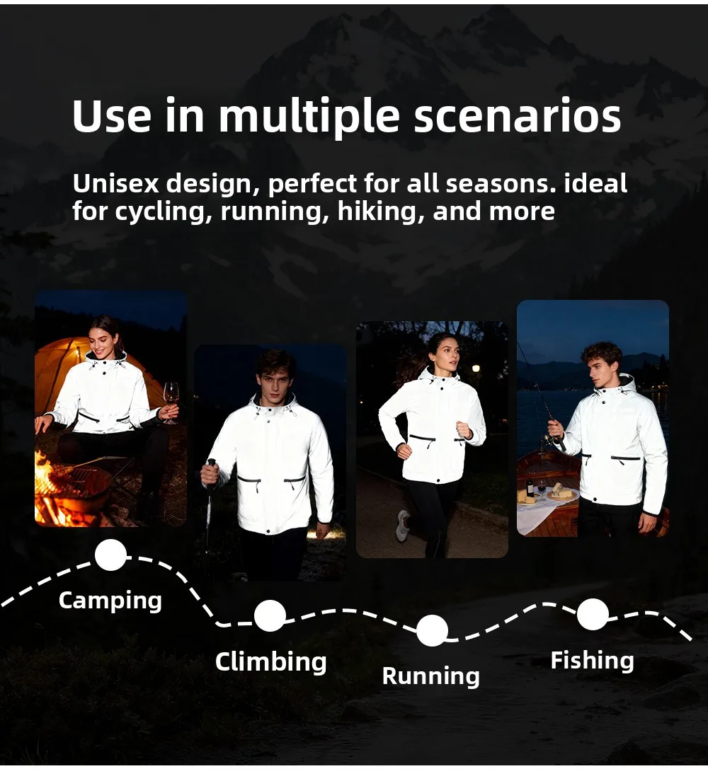 سترة رجالية من WOSAWE مع غطاء للرأس ومقاومة للماء والرياح للرجال والنساء، مناسبة لركوب الدراجات والمشي لمسافات طويلة والجري، سترة بأسلوب الهيب هوب سترة رجالية من WOSAWE مع غطاء للرأس ومقاومة للماء والرياح للرجال والنساء، مناسبة لركوب الدراجات والمشي لمسافات طويلة والجري، سترة بأسلوب الهيب هوب