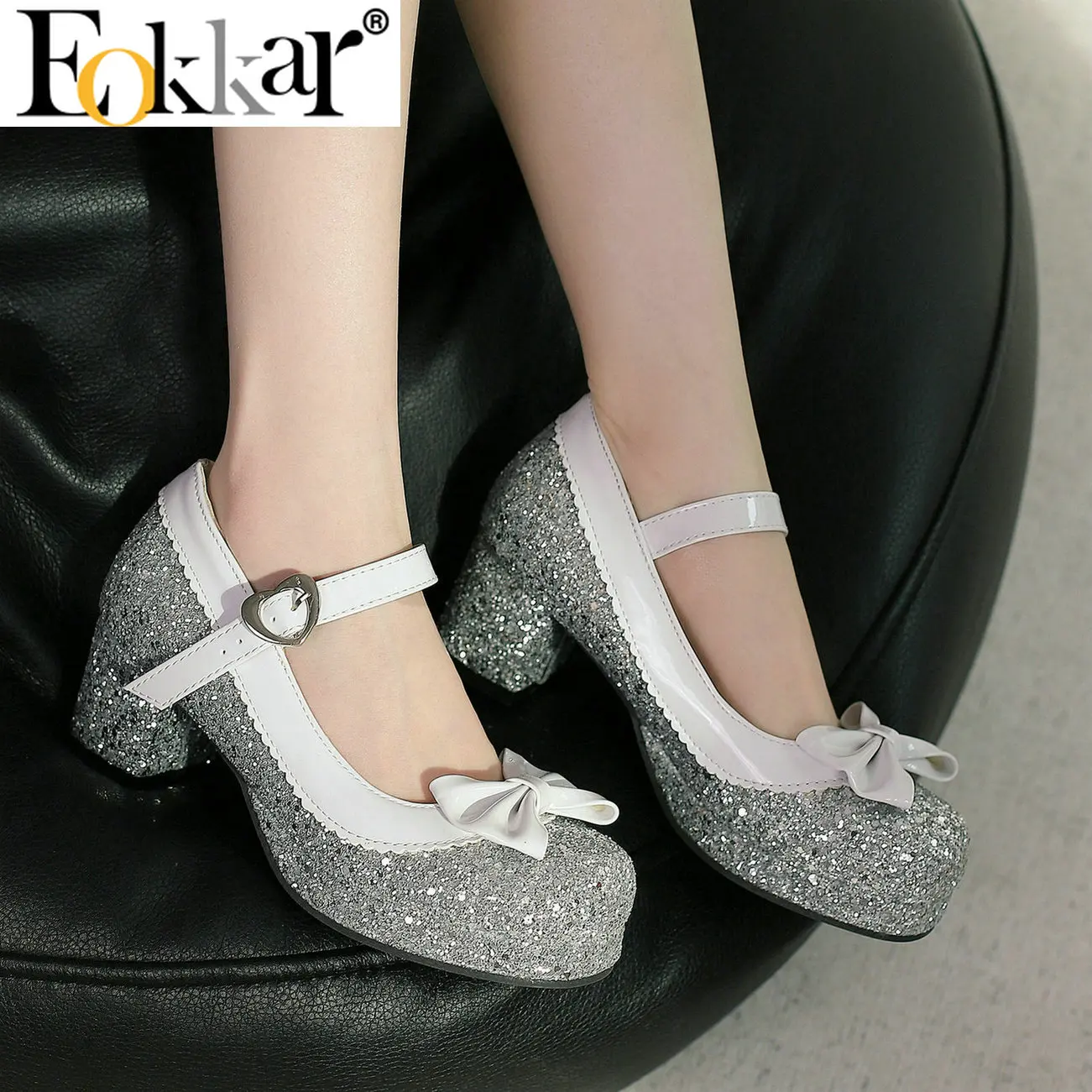 Eokkar Glitter Mary Janes Lolita Shoes with Bow Chunky Heel Platform Sparkly Pumps Cute Kawaii Shoes Japanese Cosplay Shoes
Eokkar Glitter Mary Janes Lolita Shoes with Bow Chunky Heel Platform Sparkly Pumps Cute Kawaii Shoes Japanese Cosplay Shoes