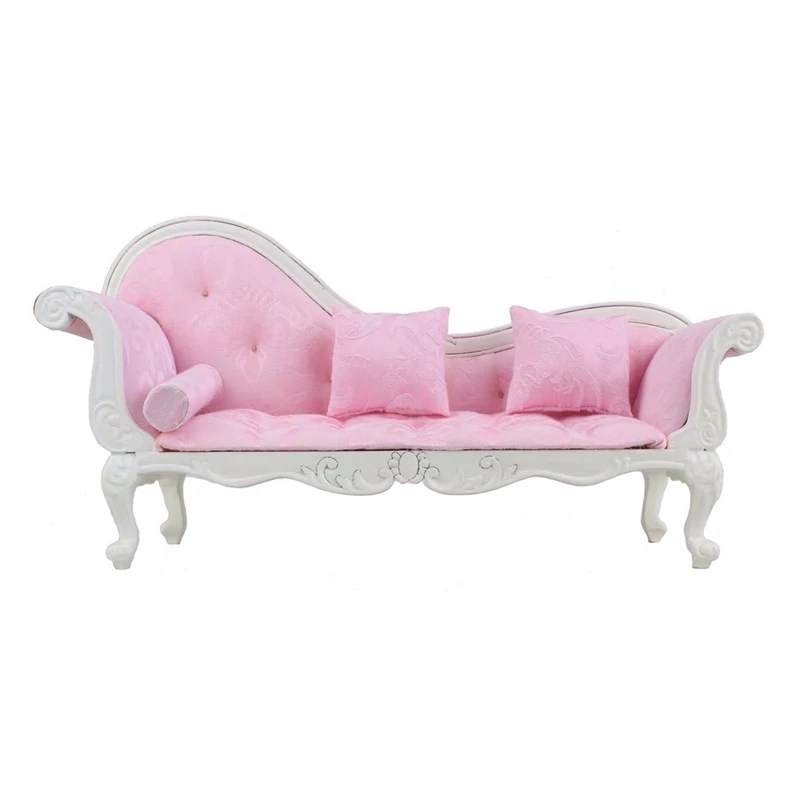 

1:6 Кукольный диван миниатюрный длинный диван шезлонг кресло с откидывающейся спинкой модель для 1:6 Кукольный дом Bjd Декор для гостиной