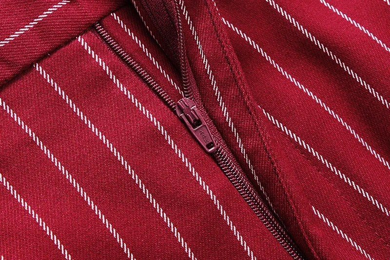 Fashion Men Double Breasted Striped Suit 2 Piece Black / Wine Red Homme Business Social Wedding Party Blazers and Trousers 227 Sf01e1a7ea5334aec9cf420c35da46cb48