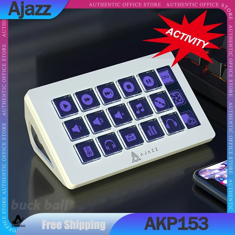 

Ajazz AKP153 Streamdeck Keypad Helper LCD Button Live Content Creation 15 Keys Wired Controller For Windows/MacOS/Android/iOS