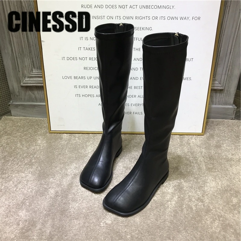 Women Thigh High Boots Vintage Square Toe Stretch Non-slip Back Zipper Flats Female Fashion Knight Long Boots Ladies Dress Shoes
Women Thigh High Boots Vintage Square Toe Stretch Non-slip Back Zipper Flats Female Fashion Knight Long Boots Ladies Dress Shoes