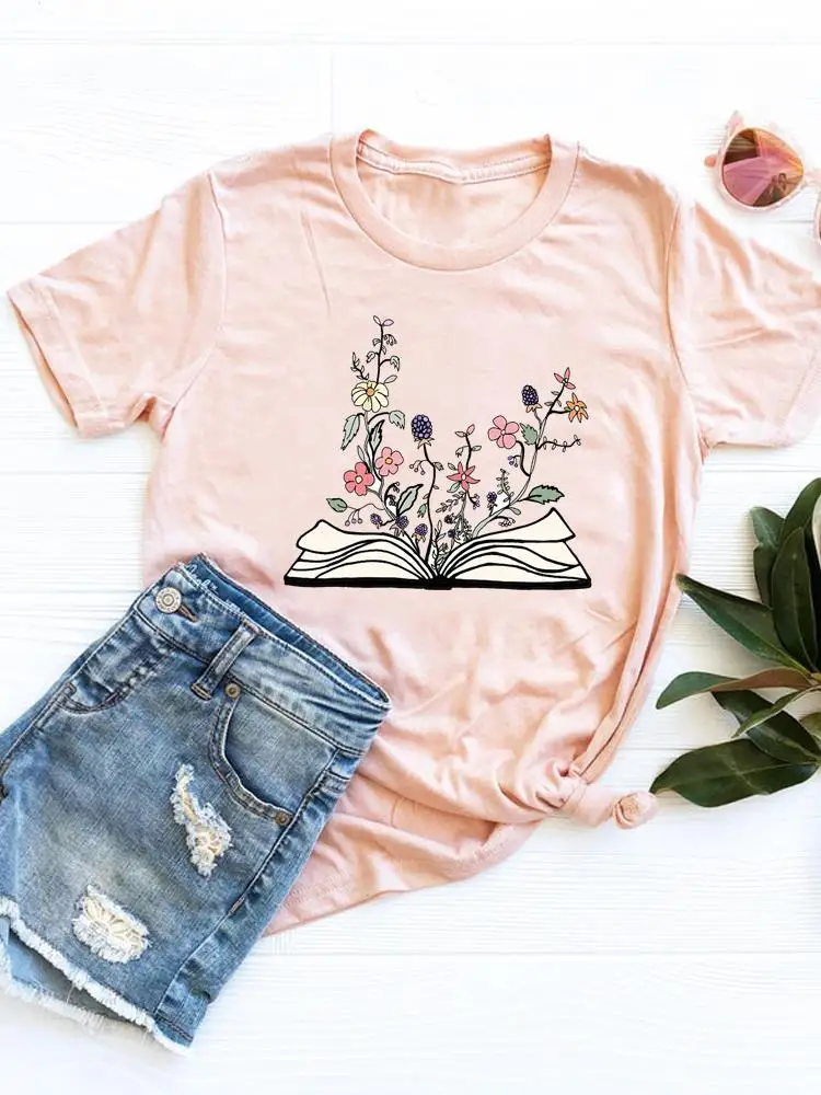 Print T Shirt Tee Basic Clothing Summer Top Fashion Book Flower Trend Cute Short Sleeve Graphic T-shirt Women Clothes
Print T Shirt Tee Basic Clothing Summer Top Fashion Book Flower Trend Cute Short Sleeve Graphic T-shirt Women Clothes