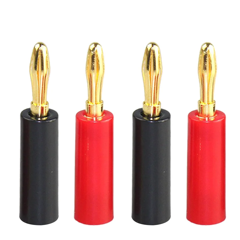 

10PCS 4mm Gold Plated Speaker Banana Connector Horn Speakers Banana Plug for Audio Video Speaker Cable Adapter