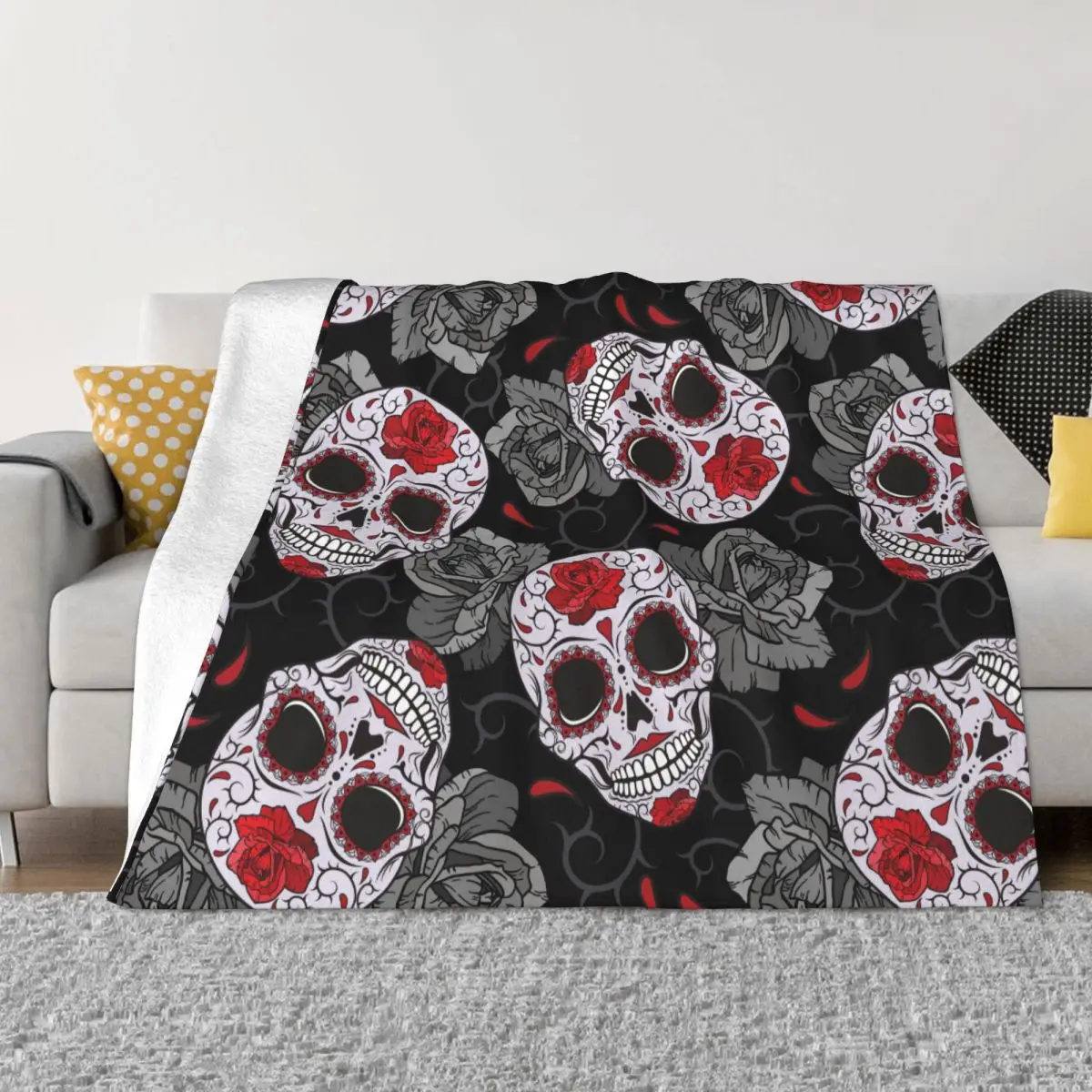Sugar Skull Rose Halloween Fuzzy Blanket Gothic Day of the Dead Custom Throw Blanket for Bed Sofa Couch 150*125cm Bedspreads
Sugar Skull Rose Halloween Fuzzy Blanket Gothic Day of the Dead Custom Throw Blanket for Bed Sofa Couch 150*125cm Bedspreads