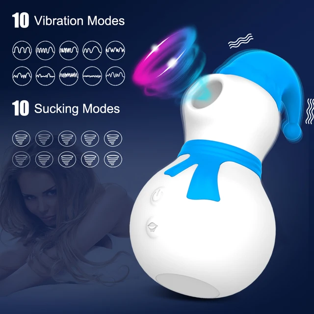 Bonhomme de neige ventouse vibromasseur pour femme, clitoris, clitoris, joli cadeau pour fille, jouet sexuel, marchandises pour adultes de 18 ans et plus 2