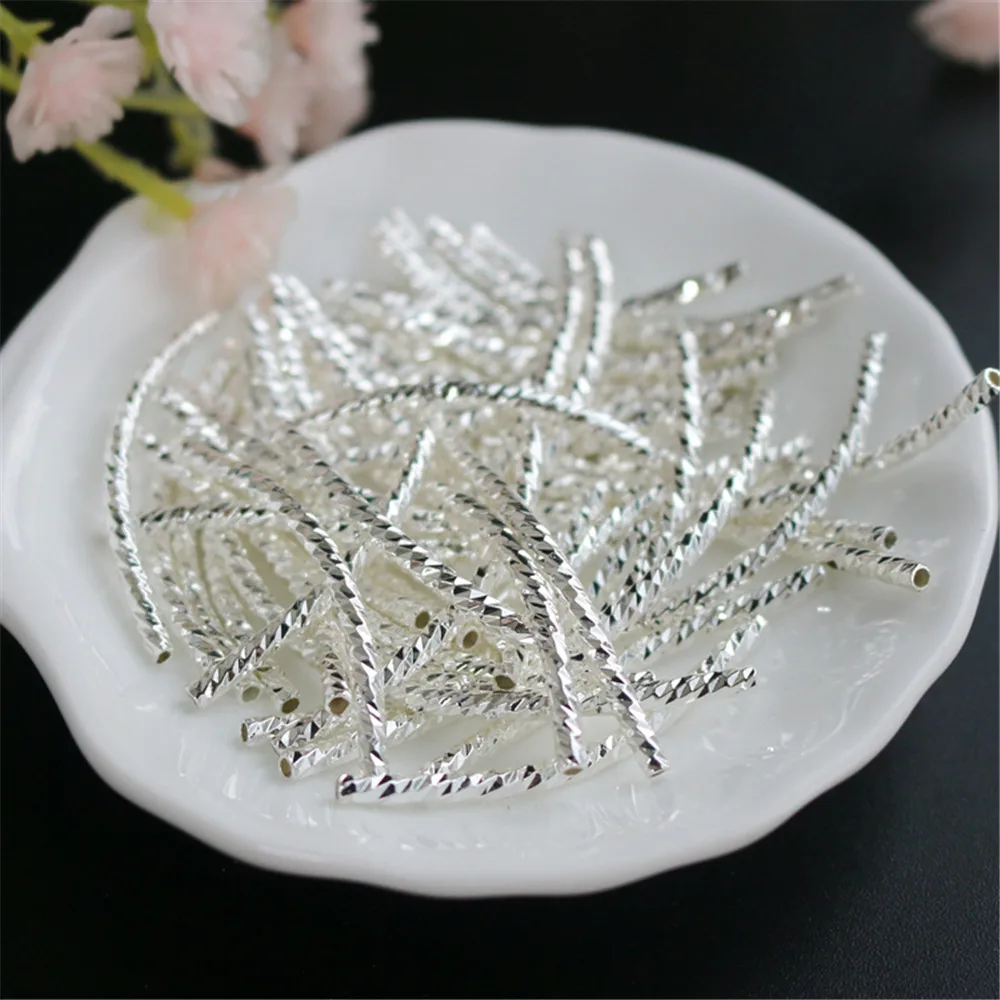 Color-preserving silver tube DIY bracelet faceted bend pipe fittings 1.5* 25/2 *34mm color-preserving beads 50pcs
Color-preserving silver tube DIY bracelet faceted bend pipe fittings 1.5* 25/2 *34mm color-preserving beads 50pcs