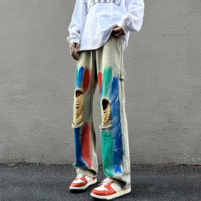 Y2k Mens Korean Casual Streetwear Harajuku Vintage Jeans Graffiti Wide Leg Baggy Straight Denim Pants Men Distressed Clothes
Y2k Mens Korean Casual Streetwear Harajuku Vintage Jeans Graffiti Wide Leg Baggy Straight Denim Pants Men Distressed Clothes