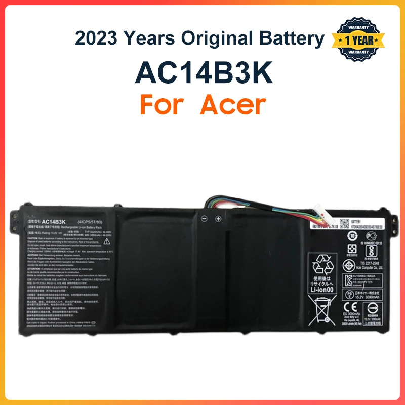 Аккумулятор для ноутбука AC14B3K для Acer Aspire R5-571T R5-571TG S14 CB3-511 Swift 3 SF314-51 R 11 R3-131T S14 15,2 V 3220mAh
Аккумулятор для ноутбука AC14B3K для Acer Aspire R5-571T R5-571TG S14 CB3-511 Swift 3 SF314-51 R 11 R3-131T S14 15,2 V 3220mAh