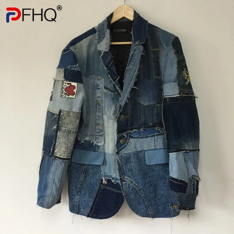 PFHQ Autumn Men's Heavy Industry Deconstructs Denim Suit Coat High Street Splice Patch Design New Rough Selvedge Jackets 21Z1427
PFHQ Autumn Men's Heavy Industry Deconstructs Denim Suit Coat High Street Splice Patch Design New Rough Selvedge Jackets 21Z1427
