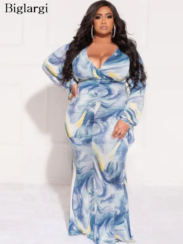 Plus Size Autumn Floral Print Long Dress Women Bodycon Fashion Fishtail Ruffle Pleated Ladies Dresses V-Neck Woman Dress 2023
Plus Size Autumn Floral Print Long Dress Women Bodycon Fashion Fishtail Ruffle Pleated Ladies Dresses V-Neck Woman Dress 2023