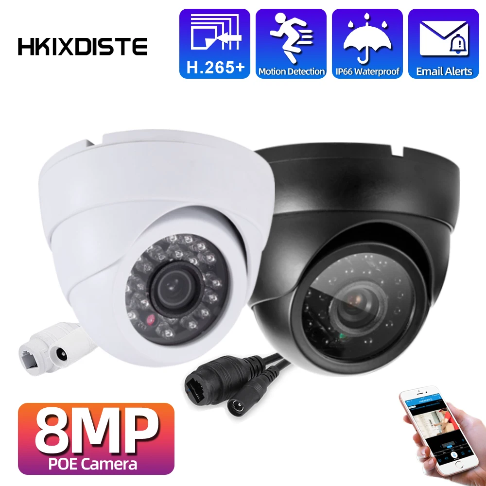 

Metal CCTV POE IP Ceiling Dome Security Camera 4K Waterproof Outside Video Surveillance Cameras 8MP Home IP Monitoring Cam H.265