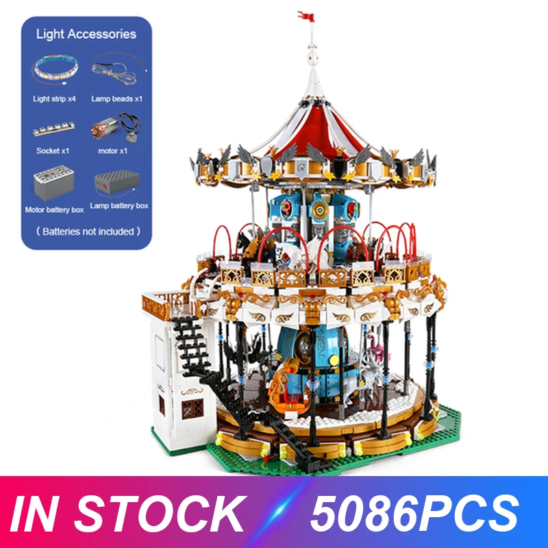 MOULD KING 11011 The Amusement Park Motorized Carousel Street View Building Blocks Sets Kid DIY Toys Birthday Christmas Gift
MOULD KING 11011 The Amusement Park Motorized Carousel Street View Building Blocks Sets Kid DIY Toys Birthday Christmas Gift