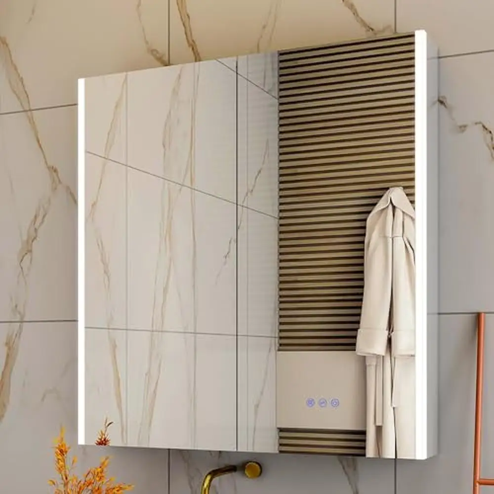 Medicine Cabinet Mirror with Lights Anti-Fog Aluminum 2 Door Cabinets Sensor Adjustable Shelves USB Outlet Dimmable 5X Makeup
Medicine Cabinet Mirror with Lights Anti-Fog Aluminum 2 Door Cabinets Sensor Adjustable Shelves USB Outlet Dimmable 5X Makeup