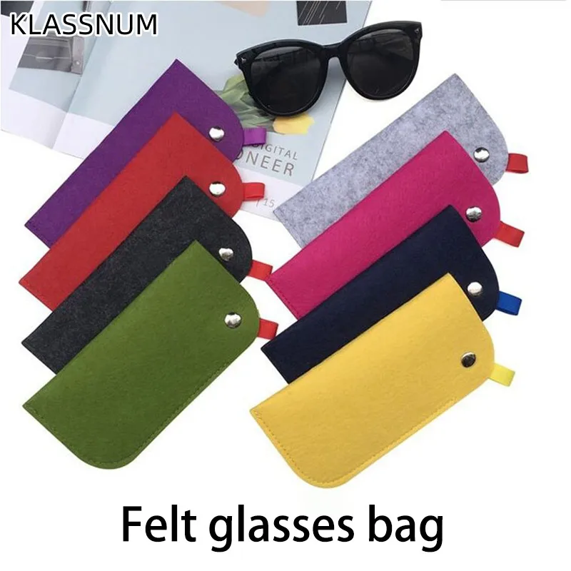 

High Quality Felt Sunglasses Case Colorful Candy Eyeglasses Box Soft Glasses Bag Eyewear Accessoires