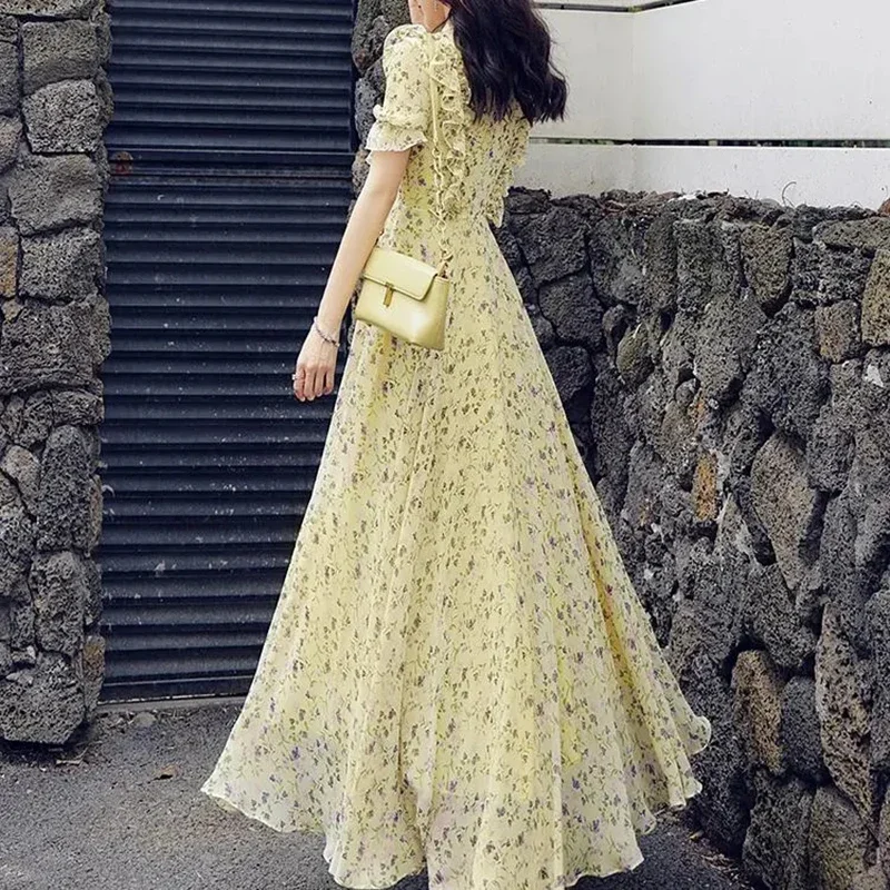Yellow Floral Dresses For Women 2024 Korean Party Casual Beach Chiffon Formal Maxi Elegant Summer Slim Ruffles Evening Dress Y2K
Yellow Floral Dresses For Women 2024 Korean Party Casual Beach Chiffon Formal Maxi Elegant Summer Slim Ruffles Evening Dress Y2K