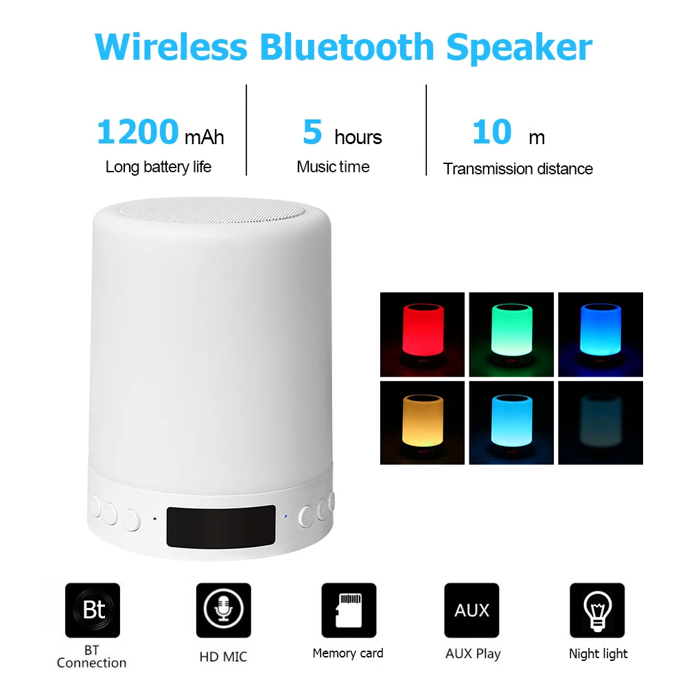СВЕТОДИОДНЫЙ цветной беспроводной Bluetooth-динамик, умный сенсорный Bluetooth-динамик, освещение, прикроватная лампа, сенсорный внешний динамик
СВЕТОДИОДНЫЙ цветной беспроводной Bluetooth-динамик, умный сенсорный Bluetooth-динамик, освещение, прикроватная лампа, сенсорный внешний динамик