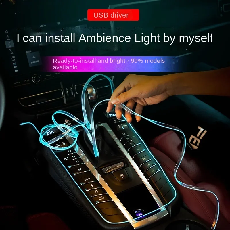 

1M/2M/3M/5M Car Interior Led Decorative Lamp EL Wiring Neon Strip For Auto DIY Flexible Ambient Light USB Party Atmosphere Diode