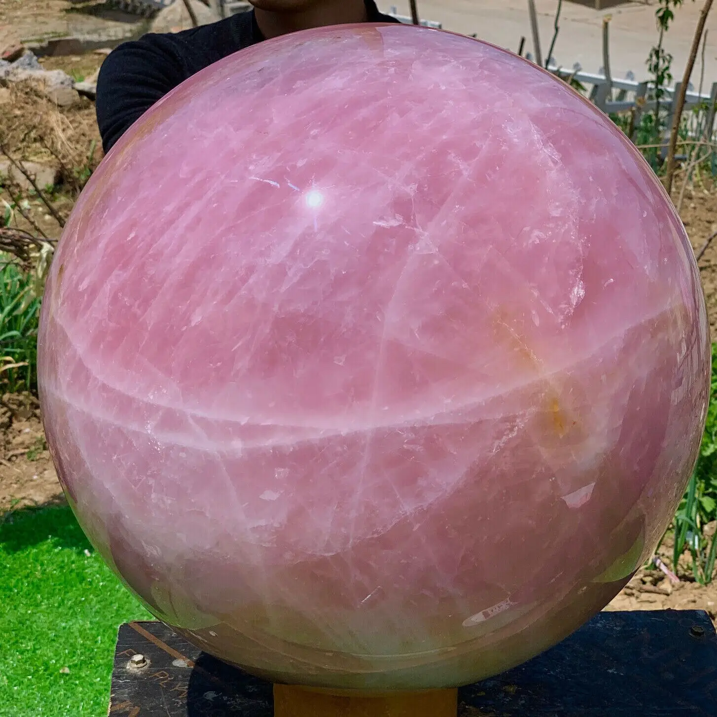 

AAAAA+Magical Huge Natural Cherry Blossom Pink Crystal Ball Quartz Mineral Reiki Healing Home Office Degaussing Decorative Gem