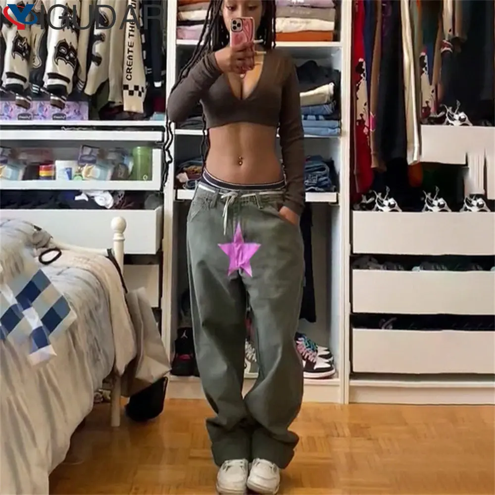 Retro gray overalls jeans women's fashion new style women's trousers sexy low waist loose casual trousers vintage streetwear
Retro gray overalls jeans women's fashion new style women's trousers sexy low waist loose casual trousers vintage streetwear