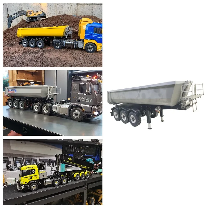 All Metal 3-axis Hydraulic Dump Truck Tipper Trailer for 1/14 Tamiya RC Cars Scania R620 Actros Volvo MAN KING DIY Parts
All Metal 3-axis Hydraulic Dump Truck Tipper Trailer for 1/14 Tamiya RC Cars Scania R620 Actros Volvo MAN KING DIY Parts