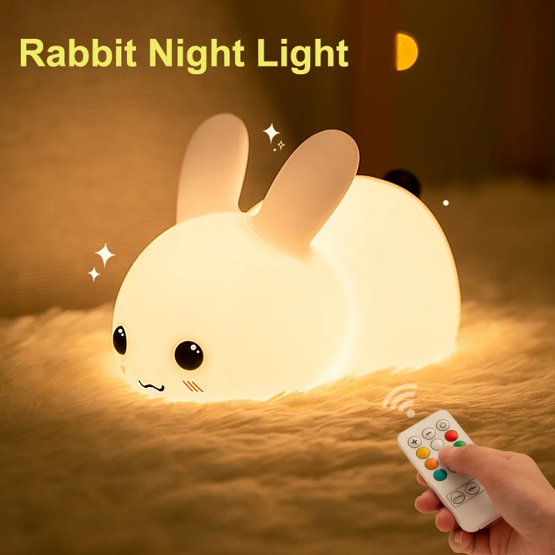 Silicone Rabbit LED Night Lights Touch Dimmable Cute Rabbit Lamp USB Rechargeable Children Sleeping Lights Kids Gift Mood Light
Silicone Rabbit LED Night Lights Touch Dimmable Cute Rabbit Lamp USB Rechargeable Children Sleeping Lights Kids Gift Mood Light