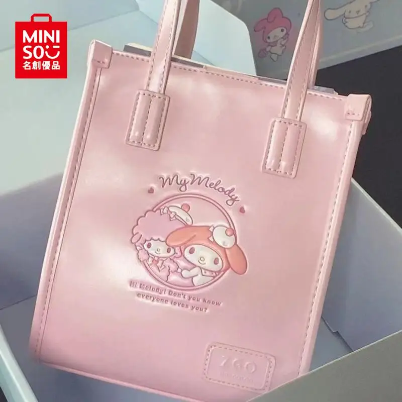 

MINISO Sanrios Anime My Melody Kuromi Cinnamoroll Kawaii New Cool Bag Cartoon Cute Handheld Slanting Shoulder Bag Girls Gift