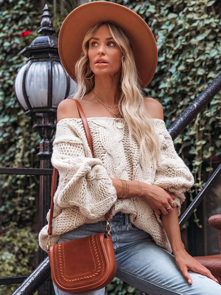 Women's Sweater New In Solid Color Pullover Fashion Boat Neck Tops Elegant Autumn Winter Temperament Streetwear Women's Clothing
Women's Sweater New In Solid Color Pullover Fashion Boat Neck Tops Elegant Autumn Winter Temperament Streetwear Women's Clothing