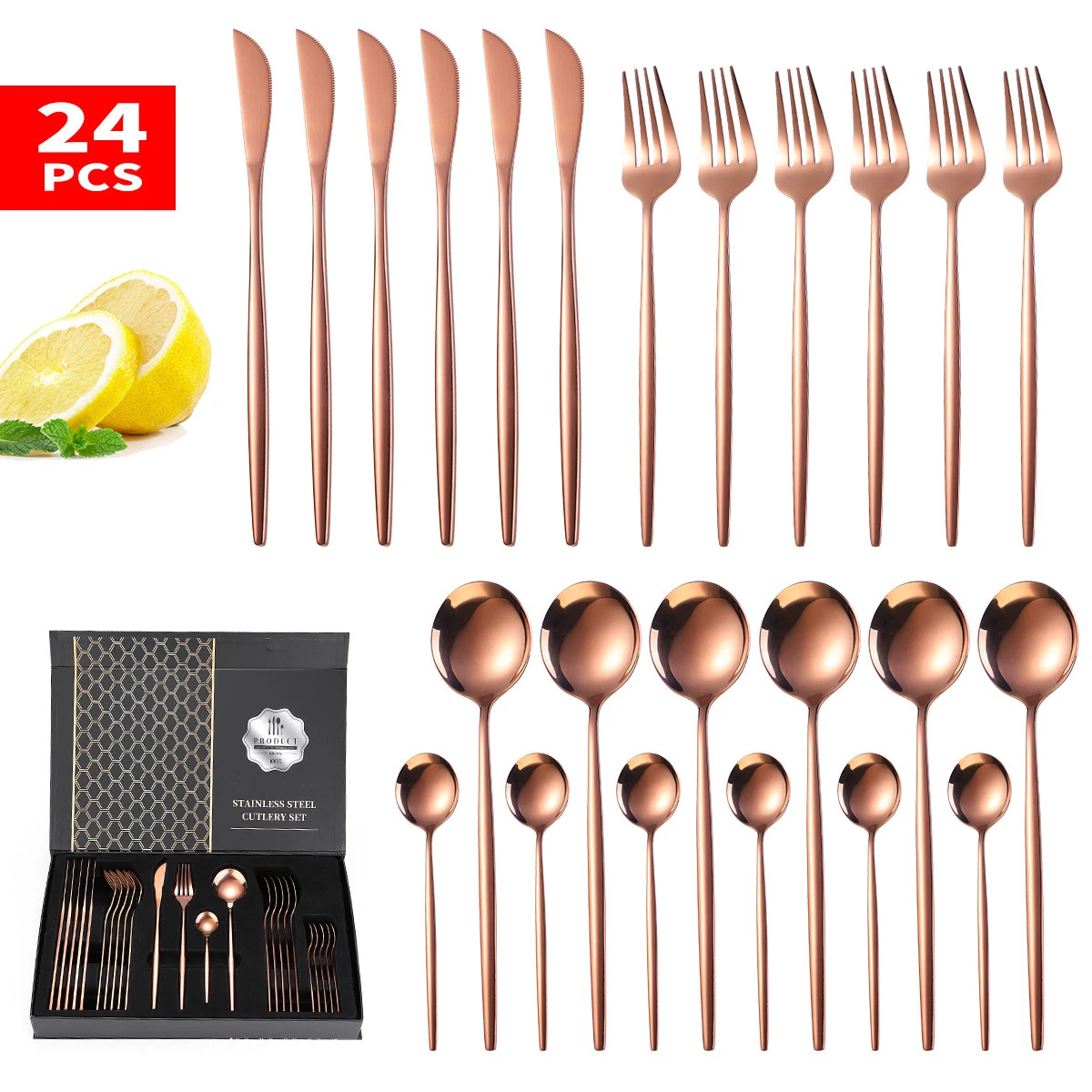 XITUO Stainless Steel 24PCS Dinnerware Sets Steak Knife Fork Coffee Spoon Teaspoon home gift Cutlery With Gife Case great gift
XITUO Stainless Steel 24PCS Dinnerware Sets Steak Knife Fork Coffee Spoon Teaspoon home gift Cutlery With Gife Case great gift