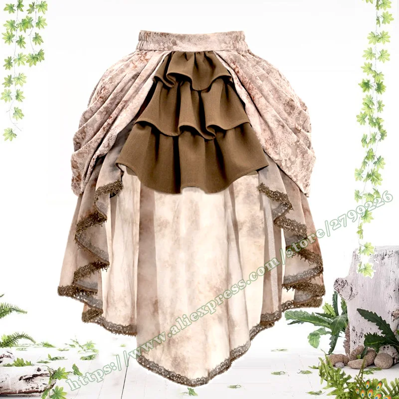 

Gothic vintage Retro Style Steampunk Victoria Pleated Trailing Skirt Summer 2024 , pleated asymmetrical Short Mini Skirts Womens