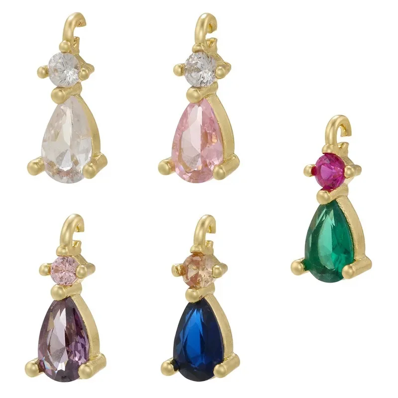 Small Water Drop Charms for Jewelry Making Material Brass Plated Micro Inlay Color Zircon Charms Woman's Bracelet Necklace Parts
Small Water Drop Charms for Jewelry Making Material Brass Plated Micro Inlay Color Zircon Charms Woman's Bracelet Necklace Parts
