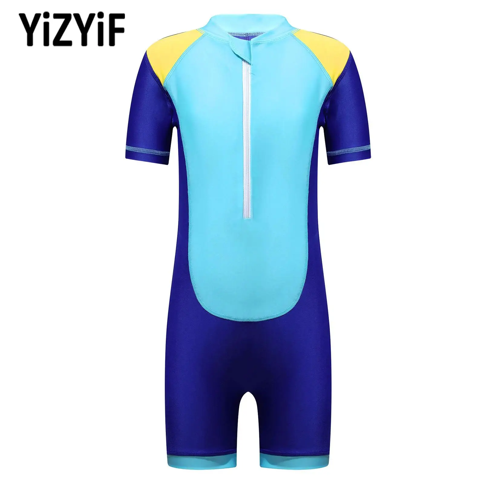 Kids One-piece Swimsuit Rash Guards Front Zipper Active Jumpsuit Swimwear for Girls Boys Swimming Bathing Training Beach
Kids One-piece Swimsuit Rash Guards Front Zipper Active Jumpsuit Swimwear for Girls Boys Swimming Bathing Training Beach