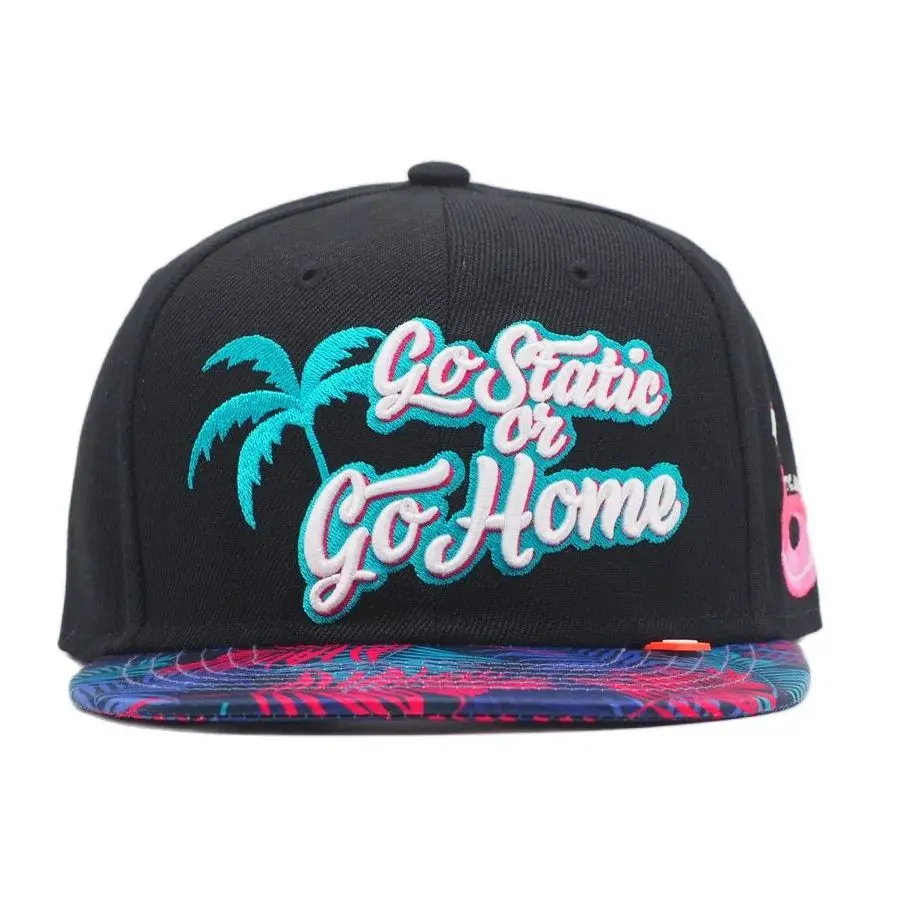 

Nifty Snapback Cap Go Static or Go Home Flat Bill Floral Print Baseball Hat Adult and Kids Size German Car Tuning Inspired Brand