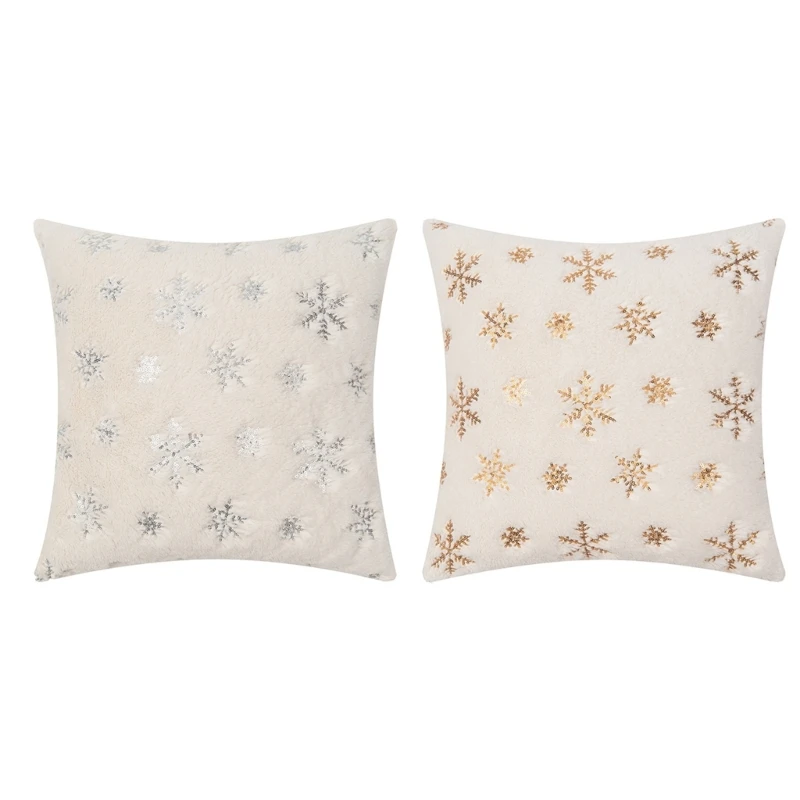 

Snowflake Print Cushion Cover Sofa Couch Decoration Pillow Cover Pillowcase Perfect for Christmas Decorations