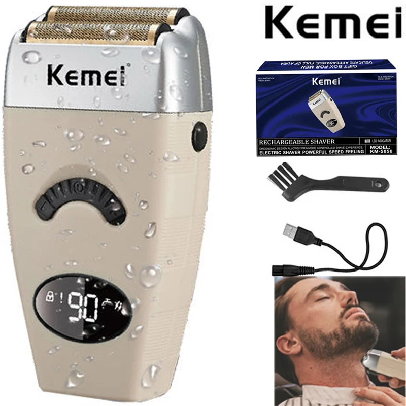Kemei-5856 Rechargeable Electric Shaver Hair Beard Electric Razor For Men Bald Head Shaving Machine Foil Titanium Cord/Cordless
Kemei-5856 Rechargeable Electric Shaver Hair Beard Electric Razor For Men Bald Head Shaving Machine Foil Titanium Cord/Cordless