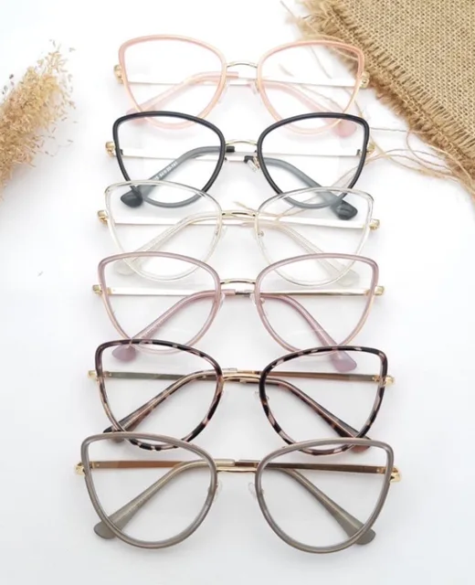 Lunettes de vue œil de chat pour femmes, lunettes bloquant la lumière bleue, monture vintage, lunettes de luxe pour femmes, mode 1