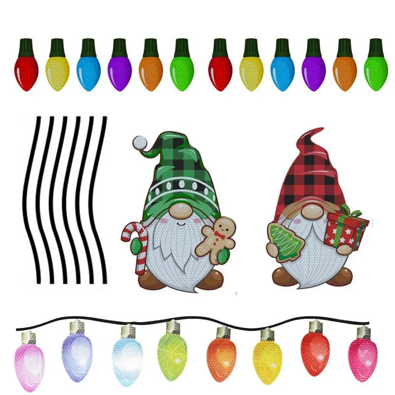 

Christmas Refrigerator Magnets Christmas Magnets With Reindeer Santa Cane Light Bulb Wires Design 22 Pcs Reflective Christmas
